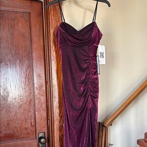 Glitter Dress in Deep Red
